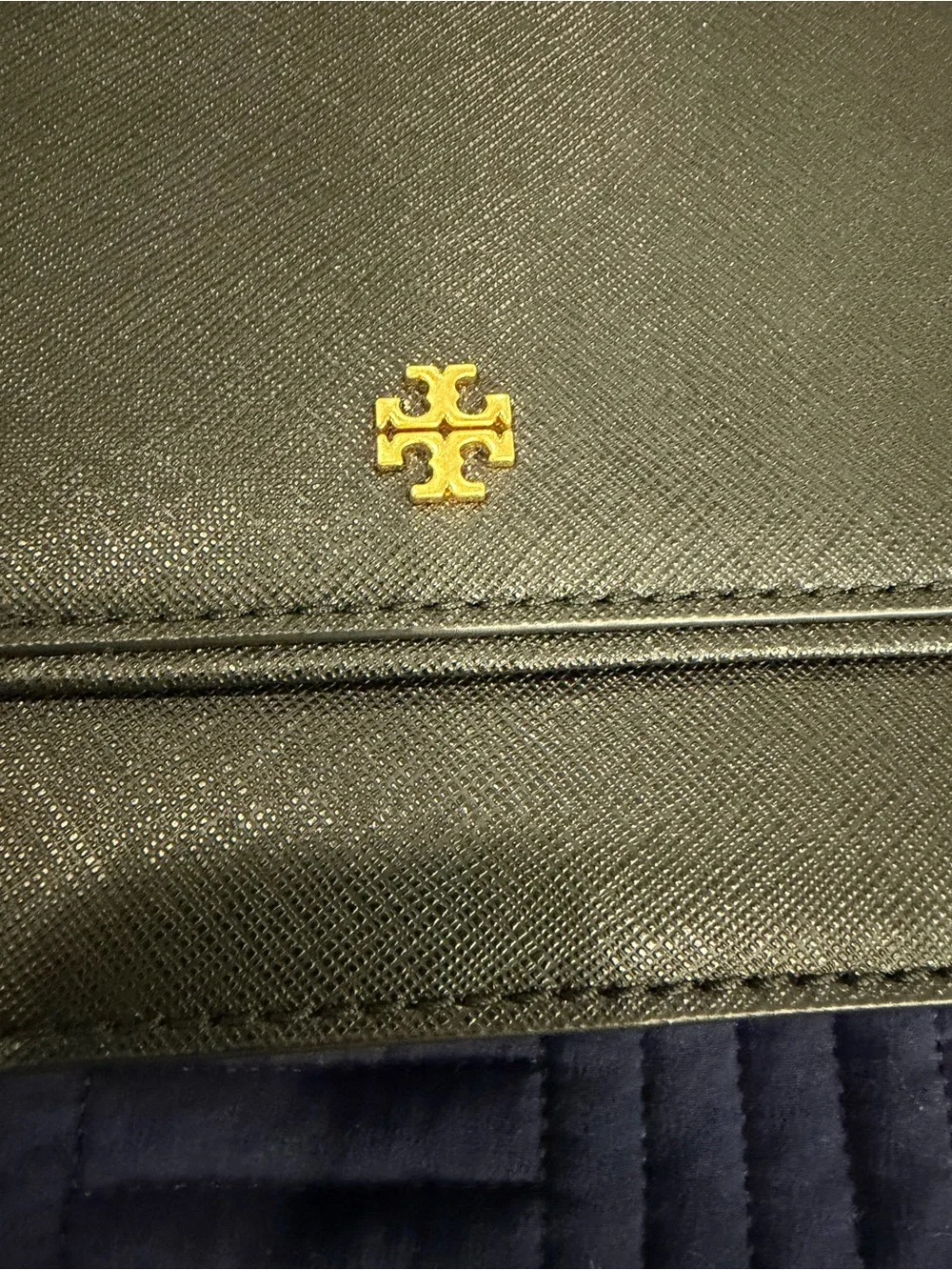 Tory Burch Black Leather Crossbody/Shoulder Bag with Gold Chain